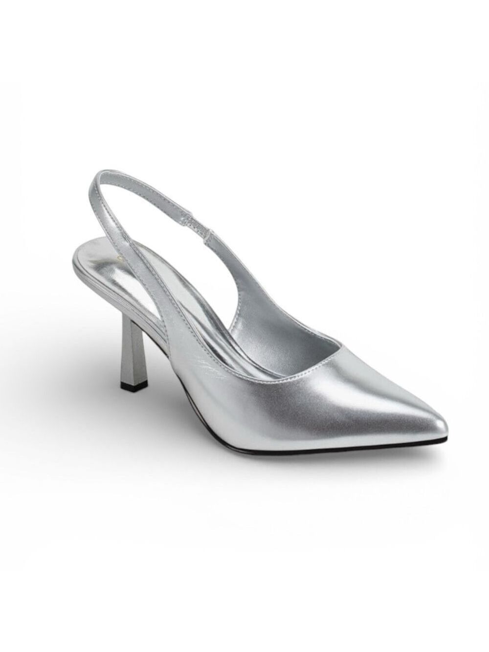 Elisabeth Tang Silver Slingback Heels Size 9.5